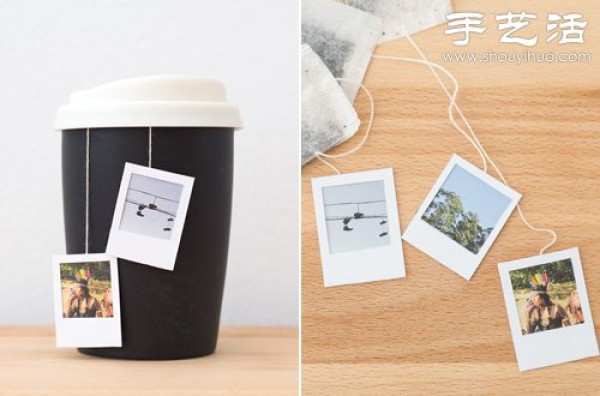 Photo + cardboard handmade beautiful tea bag label