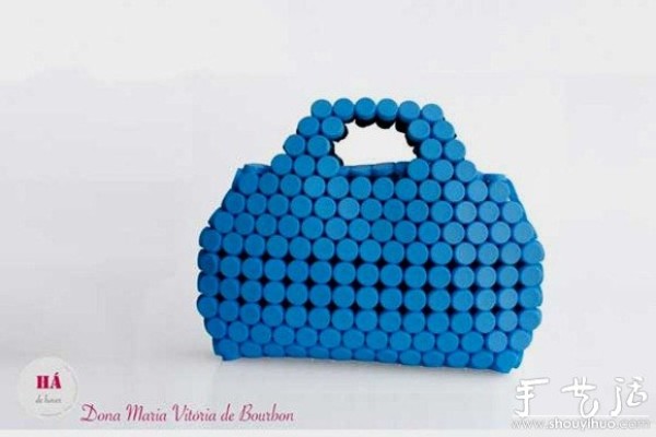 Handmade bags made from beverage bottle caps