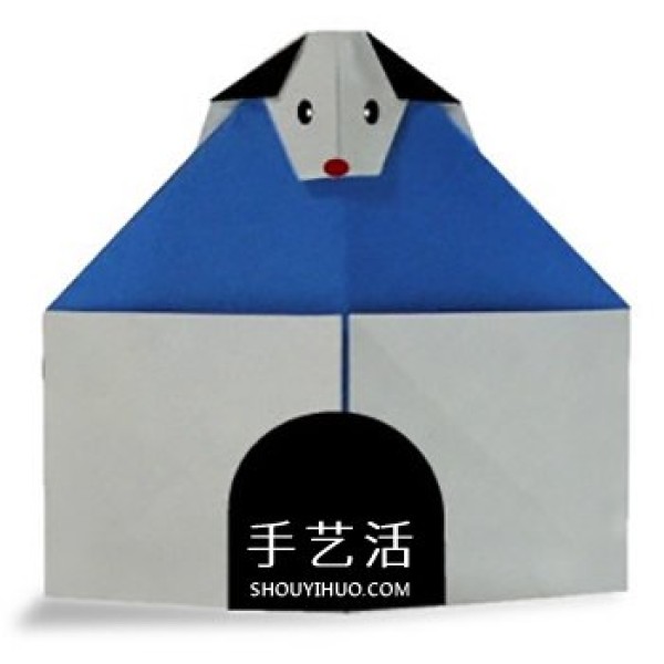 How to Origami a Simple Doghouse, Illustrated Tutorial on How to Fold a Doghouse for Toddlers