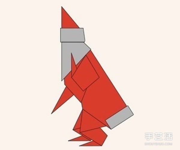 Santa origami step-by-step tutorial, origami Santa tutorial