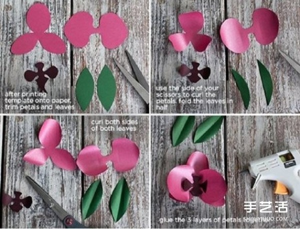 A tutorial on how to fold a simple orchid and a tutorial on how to make a handmade paper orchid