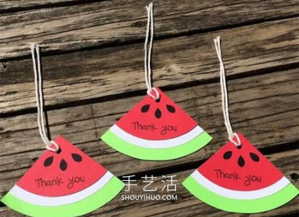 Tutorial on how to make a simple handmade watermelon thank you card