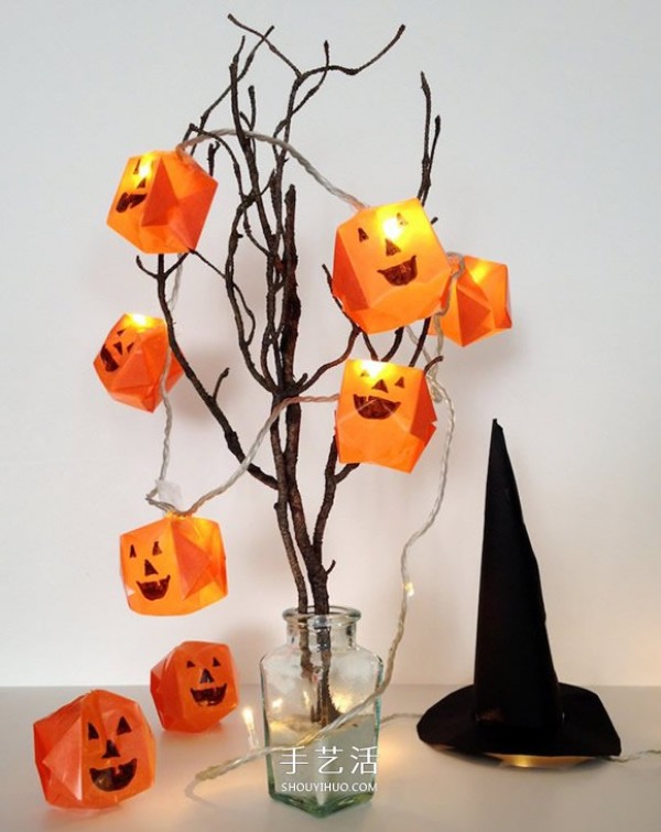 How to make origami pumpkin lanterns and DIY fun Halloween lights