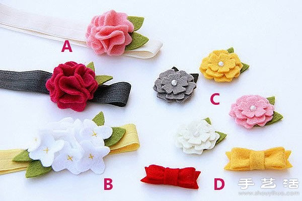 Felt cloth + pearls handmade with beautiful decorative flowers/hairpins