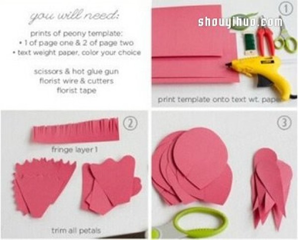 How to make beautiful red flowers, use cardboard to make illustrations