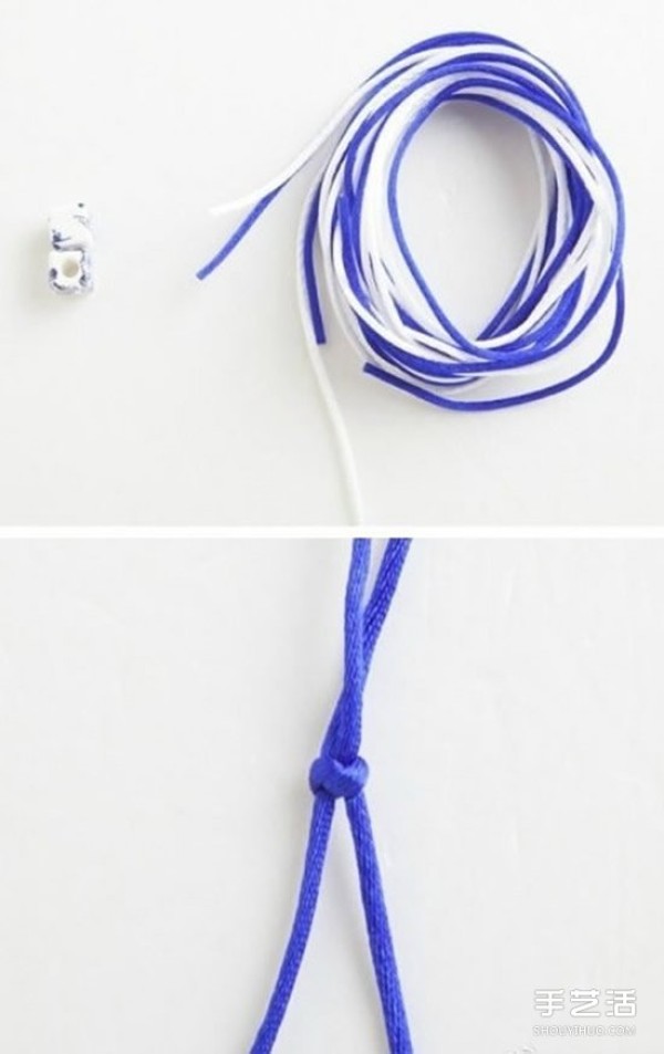 How to weave a blue and white porcelain bracelet, how to weave a DIY blue and white porcelain bracelet