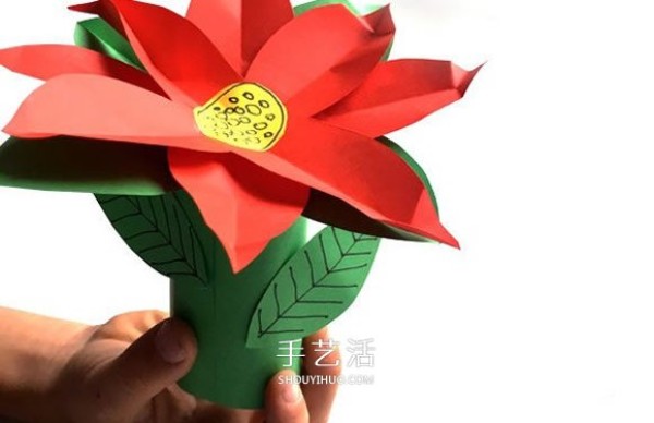 How to make Christmas flowers by cutting paper, DIY Christmas flower decoration