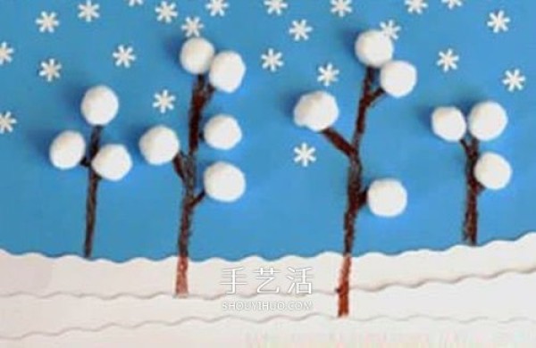 Beautiful New Year Snow Scenery Greeting Card DIY Handmade Winter Greeting Card Making Method