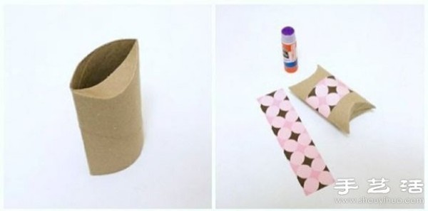 Using waste toilet paper rolls to make small gift packaging boxes