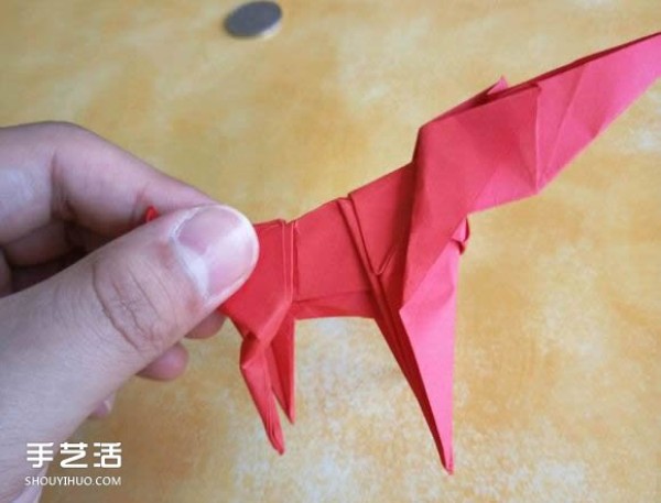 Super complex dog origami method illustrated with plastic surgery steps