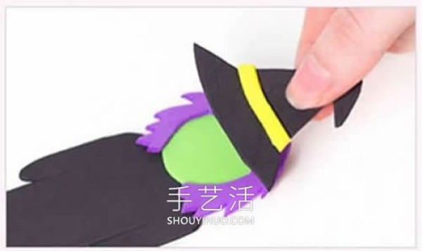 Tutorial on how to make witch bookmarks with sponge paper by hand