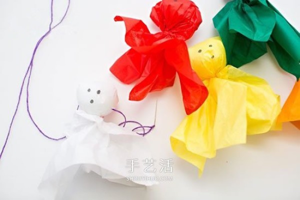 Halloween beautiful decoration DIY, use colored paper to make cute ghost dolls