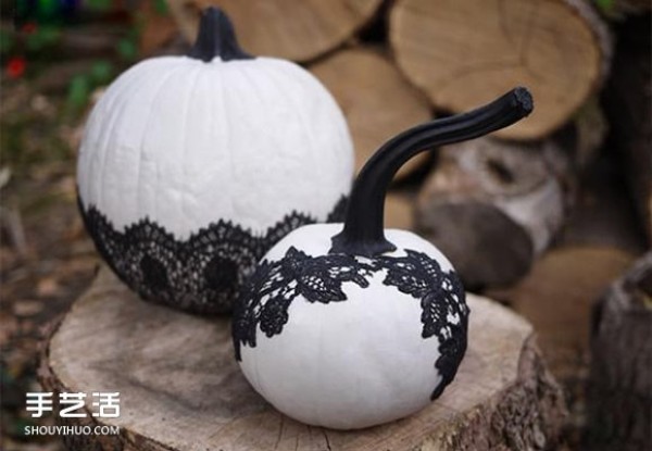 Halloween lace pumpkin making simple Halloween pumpkin decoration DIY