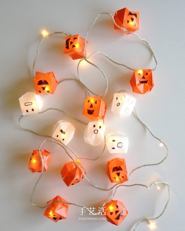 How to make origami pumpkin lanterns and DIY fun Halloween lights