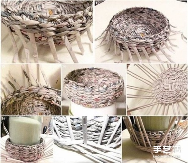 How to weave old newspapers into storage baskets by hand-woven newspaper storage baskets