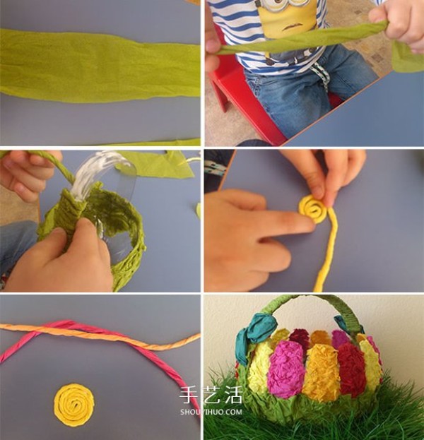 How to make a simple handmade flower basket with plastic bottles