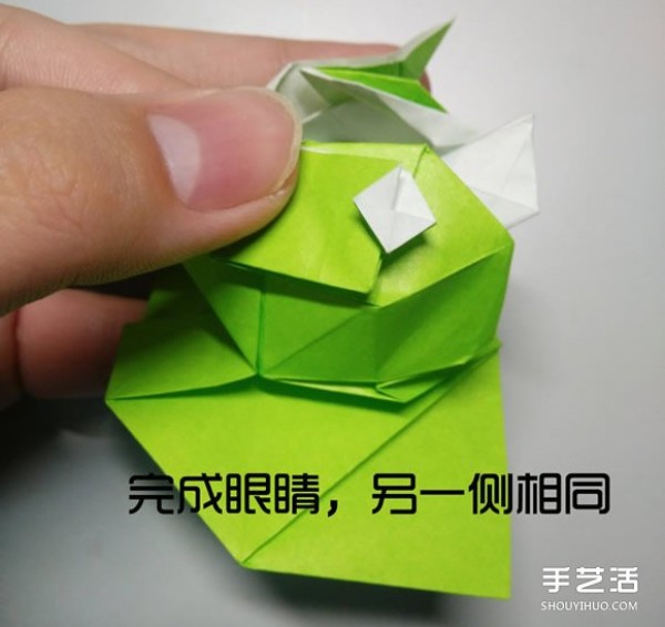 Three-dimensional duck origami step-by-step drawing and duck folding tutorial illustration