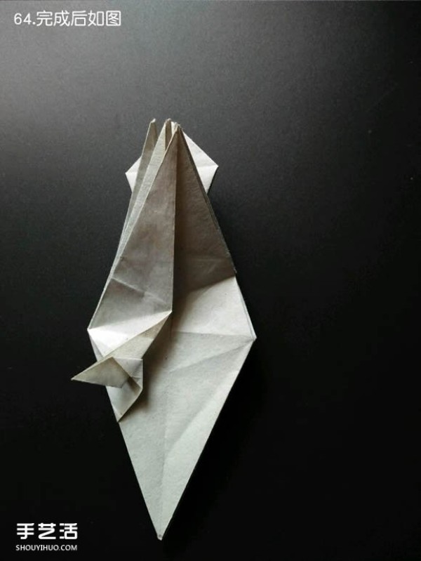 Super complex origami shark illustration, detailed steps for folding a three-dimensional shark