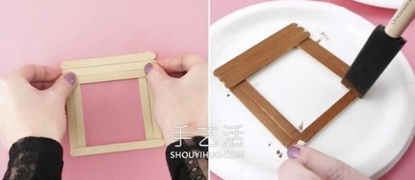 Tutorial on how to make a Christmas ice-cream stick fireplace for children