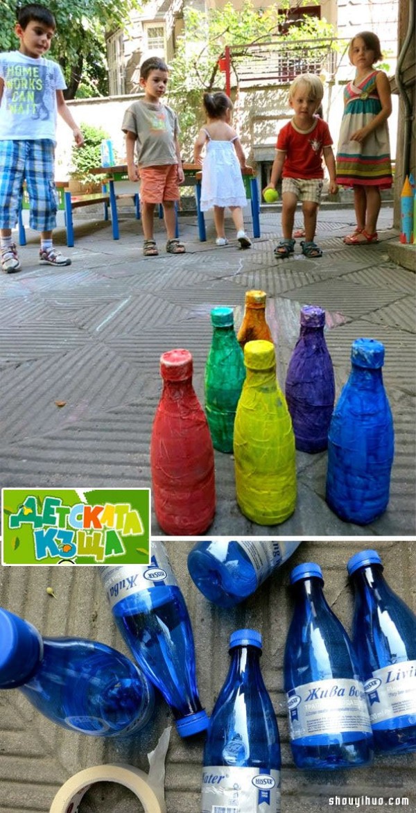 How to make bowling toys for toddlers by hand using plastic bottles from beverage bottles