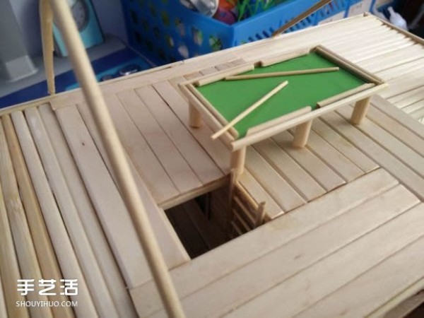 Disposable chopsticks are used to hand-make a life-like villa model, the steps are complete! 