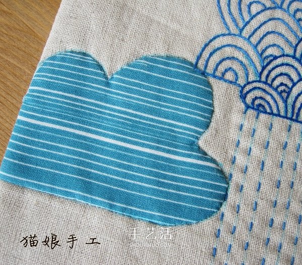 Non-woven fabrics make auspicious cloud table mats, fabric art handmade cloud table mats