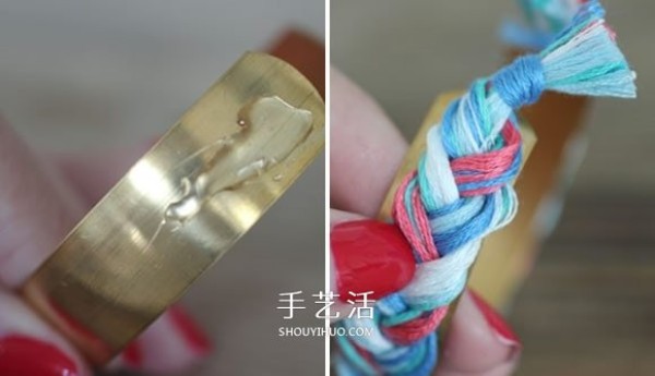 Illustration of how to weave a three-strand rope braceletDIY beautiful bracelets