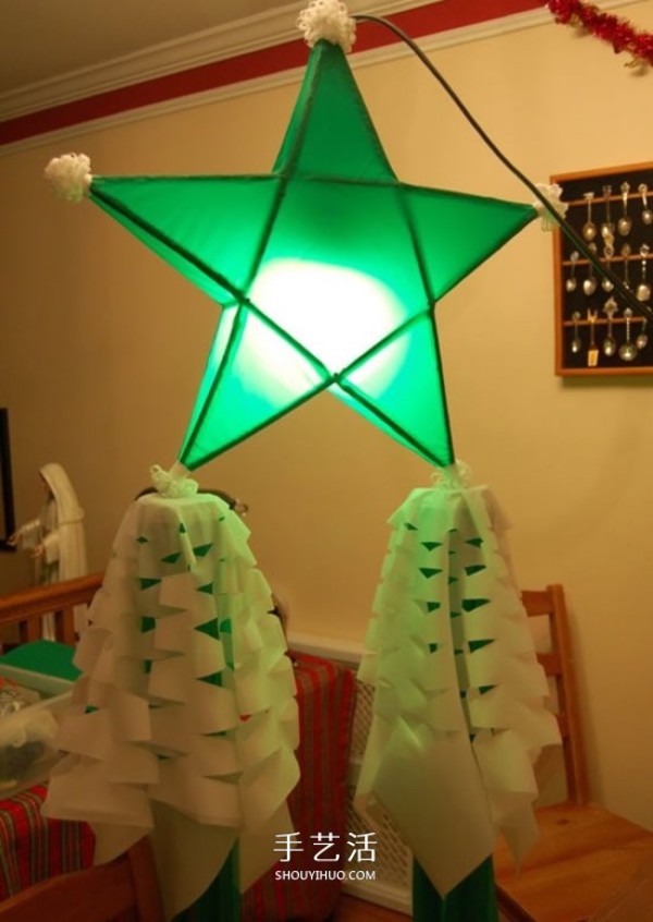 How to make three-dimensional star Christmas lights and make homemade five-pointed star Christmas lights with illustrations