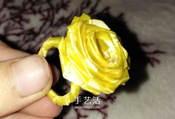 Ribbon Folding Rose Ring Illustration How to Fold Ribbon Rose Ring