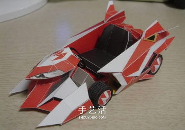 Jianfeng SR sports car paper model paper model drawings and cardboard to make a sports car model expanded view