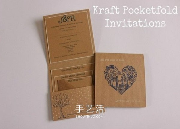 The folding method of kraft paper invitation letters can also be used as envelopes