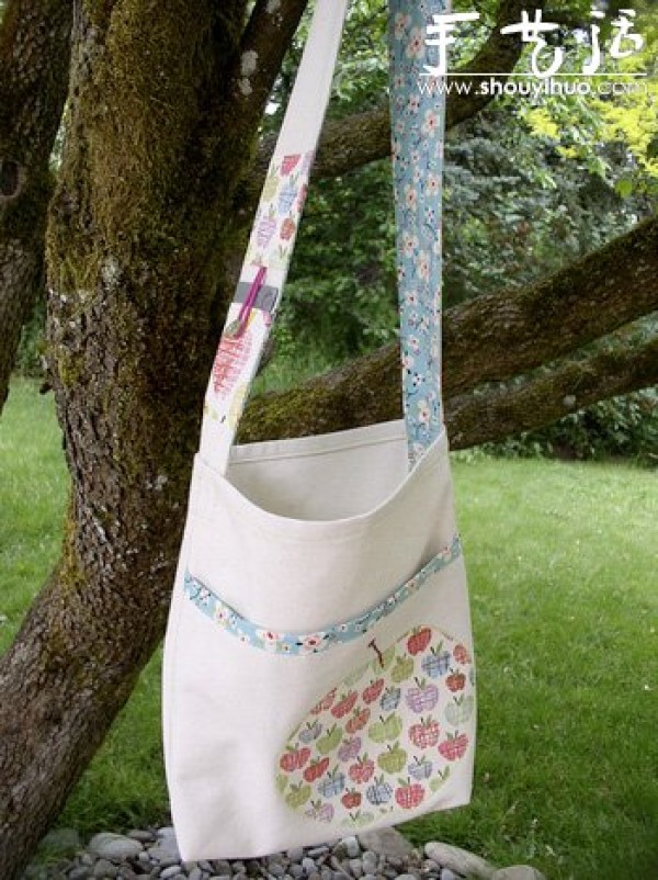 Handmade DIY cute floral patchwork shoulder bag