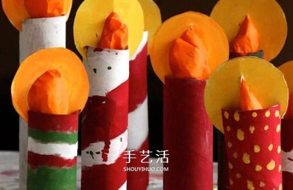 How to make handmade candles from toilet paper tubes for kindergarten Christmas candles