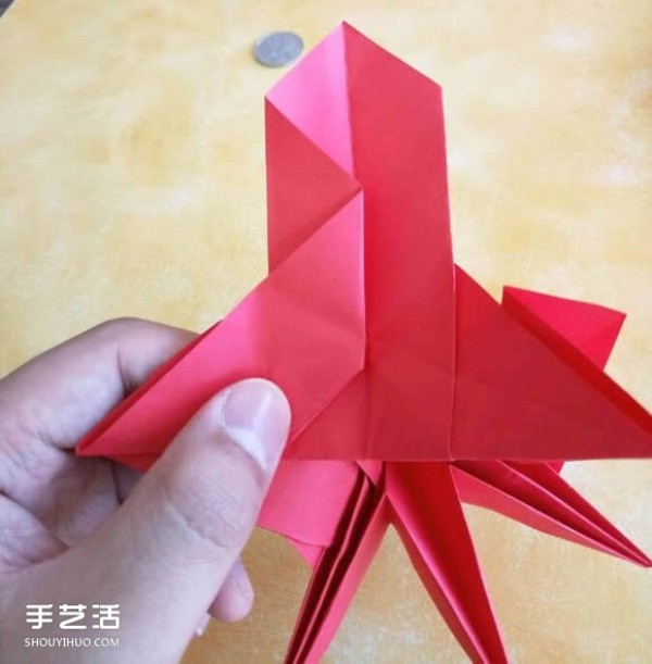 Super complex dog origami method illustrated with plastic surgery steps