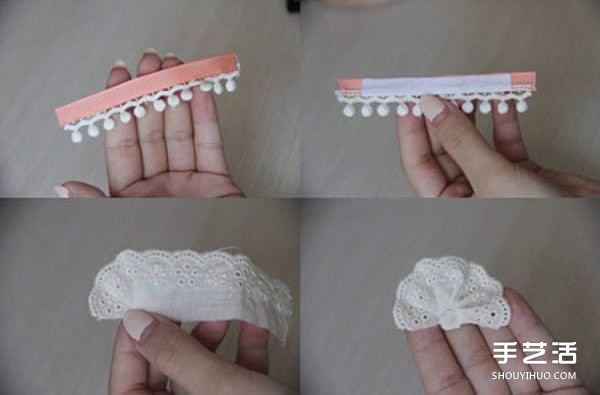 Cute silk ribbon hair comb DIY method and fabric art hair comb hand-making tutorial