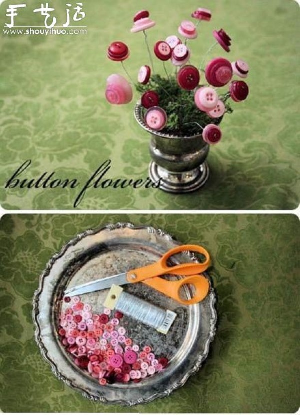 Button wire handmade DIY creative bouquet