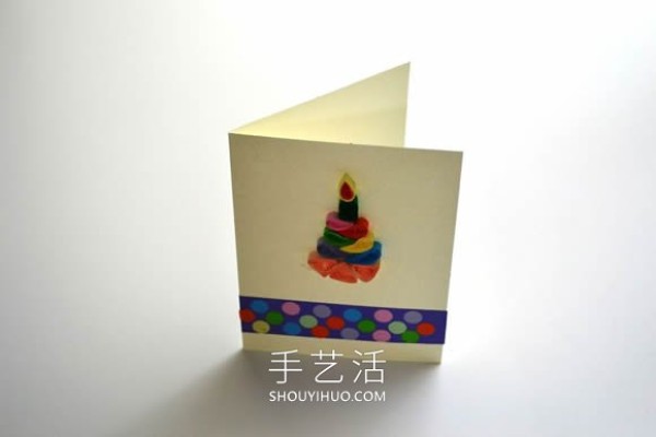 Illustrated tutorial on how to make homemade birthday cake greeting cards