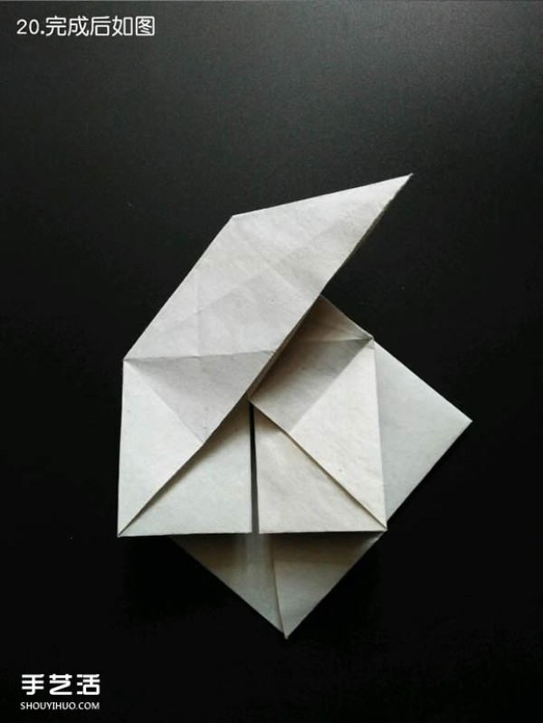 Super complex origami shark illustration, detailed steps for folding a three-dimensional shark