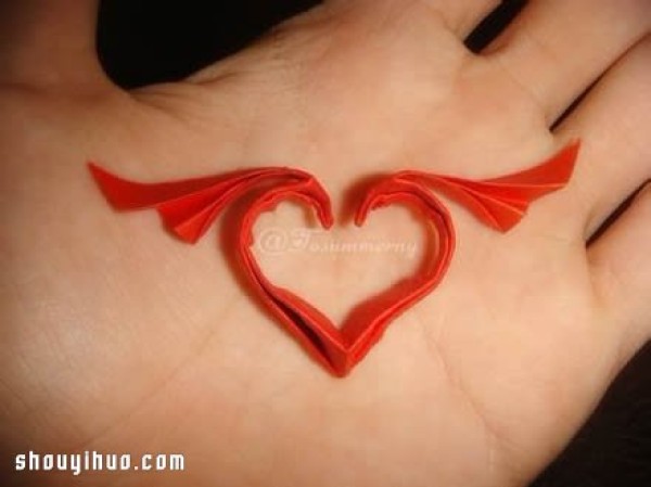 How to fold a heart with wings, origami and a heart with wings, illustrated tutorial