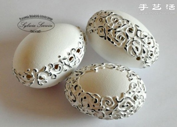 Tutorial on how to make handicrafts with exquisite egg carvings with hollows