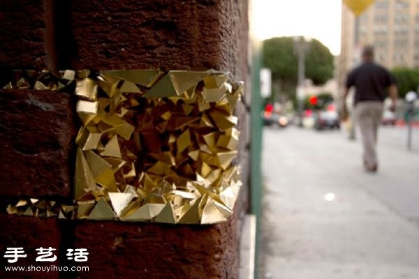 Action to save city appearance: DIY paper crystals to repair broken bricks and tiles