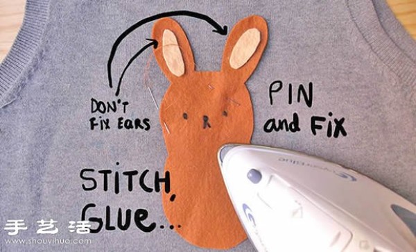 Illustrated Tutorial on Handmade Cute Easter Bunny Pockets