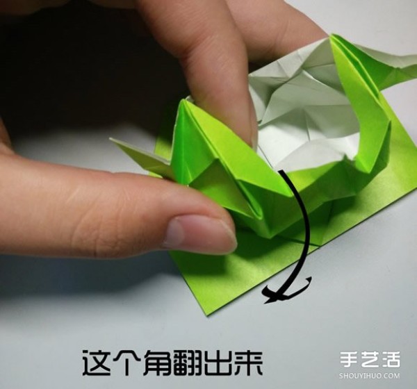 Three-dimensional duck origami step-by-step drawing and duck folding tutorial illustration