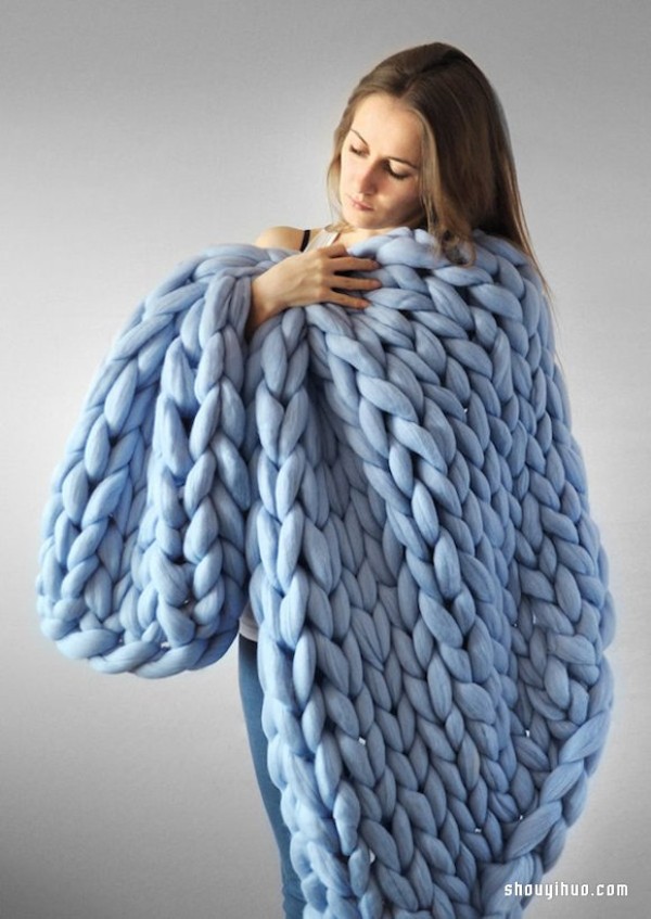 Anna Mo DIY super chunky knit quilt with merino wool