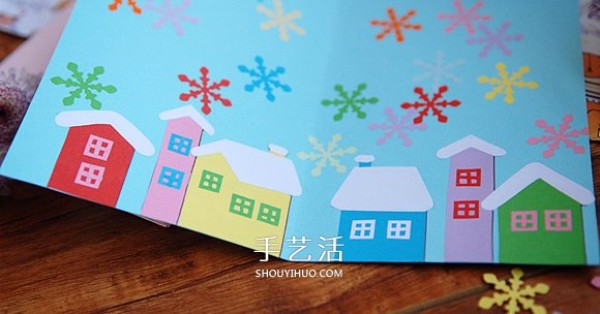 DIY Christmas card making tutorial and feel the little beauty of flowing colors