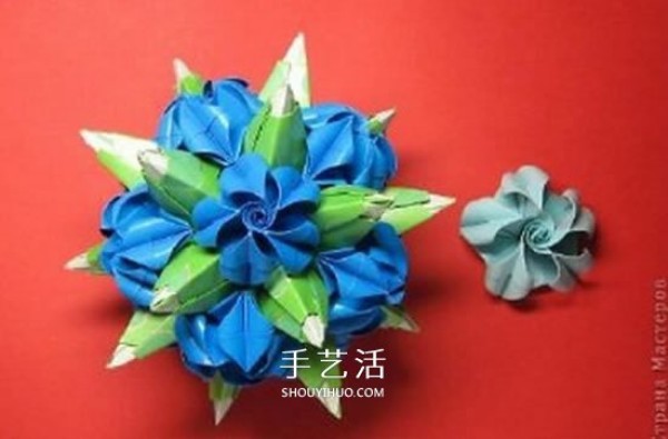 Origami Pothos Demon Flower Ball Tutorial with Illustrations of How to Fold the Pothos Poison Flower Ball