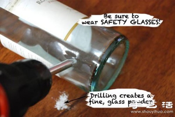 Use glass bottle waste to DIY romantic night light/table lamp