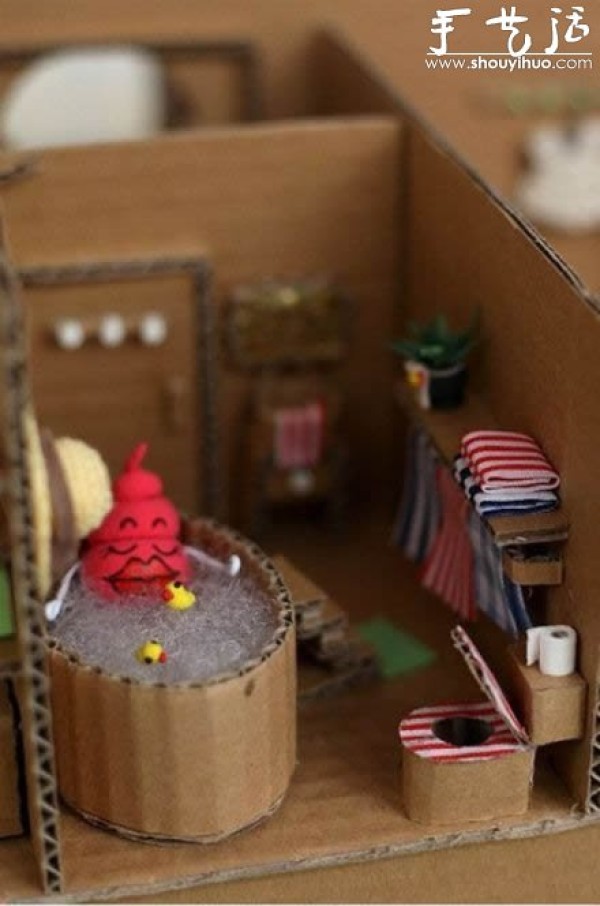 Corrugated paper handmade DIY mini warm home