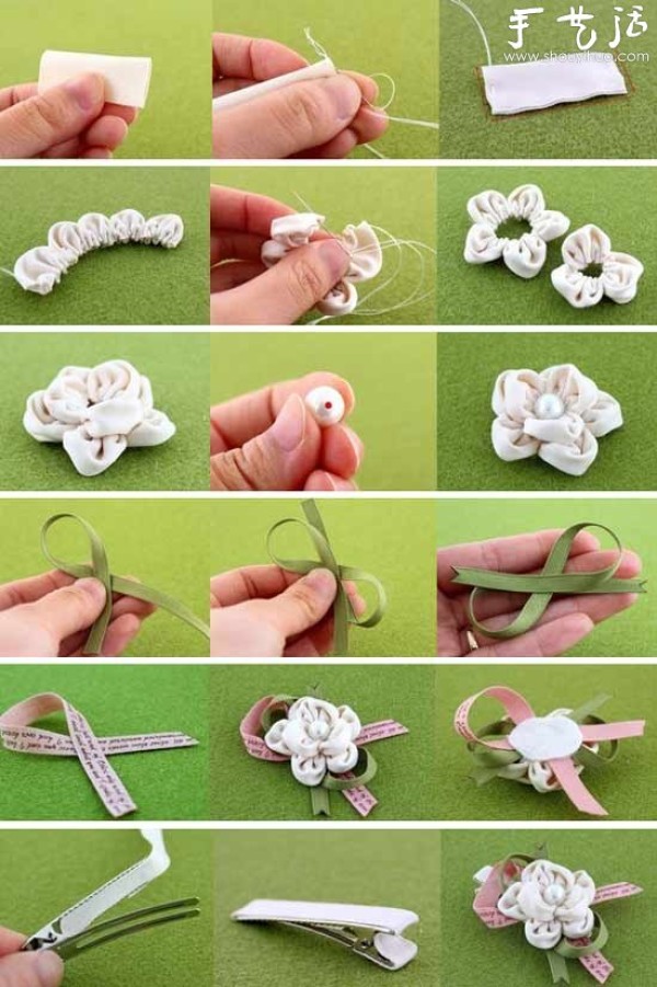 DIY tutorial for small fresh flower style hairpins