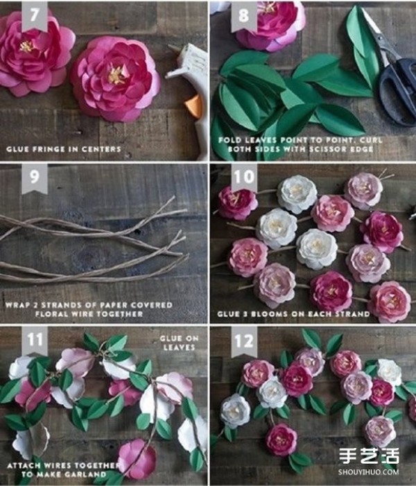 Camellia Origami Illustrated Tutorial How to Make a Simple Handmade Paper Camellia